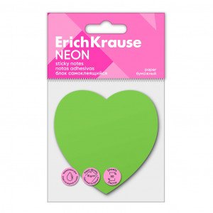 Notite 61726 ErichKrause Neon, Heart, 50 sheets, green (24)