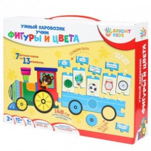 BRIGHT KIDS. Joc educativ Умный паровозик. УЧИМ ФИГУРЫ И ЦВЕТА (ИН-7635)