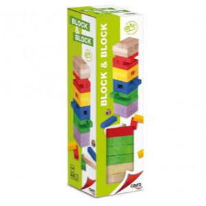Joc Turnul de lemn colorat Block & Block Cayro CYR1704