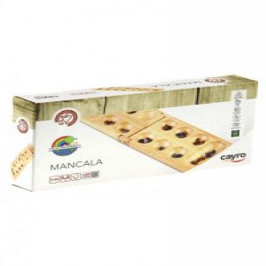 Joc Mancala Cayro, tabla din lemn, 48 pietre naturale CYR6204
