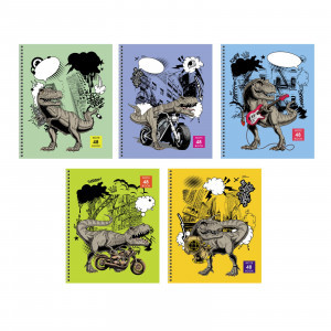 Caiet A5 48 foi ТСЛ488443 Dino style patr spirala