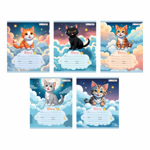Caiet scolar A5 24 foi linie Котики ТЛЛ249274