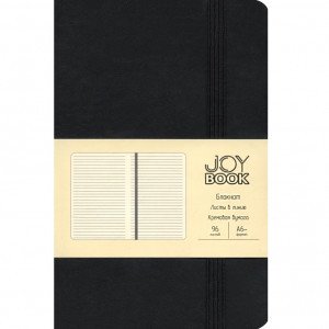 Carnet A6- 96f БДБЛ6963396 Joy Book. Черный агат linie piele art. Elastic buzunar