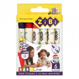 ZB 2484 Creioane colorate din ceara SUPER JUMBO, 6 culori, BABY Line