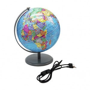 Glob harta politica a lumii d=20 cm cu iluminare (PVC+USB) blue EN 00-L1121275