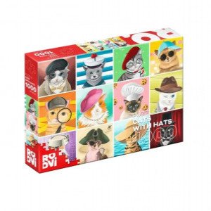 Puzzle 1000 piese Pisici cu palarii 79459
