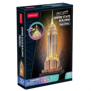 Puzzle 3D -  L539h &ldquo;Empire State Building&rdquo;, cu iluminare LED, 37 elemente