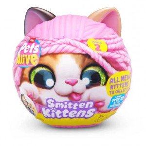 Pets Alive - Jucarie de plus interactiva pisica cu accesorii supriza, Smitten Kittens, Seria 2