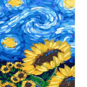 Pictura cu diamante (FA40864) Подсолнухи в стили Ван Гога Strateg  40х50 см кр