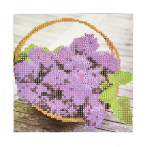 Pictura cu diamante JUB20875 Сирень в корзине Strateg 18х18 см