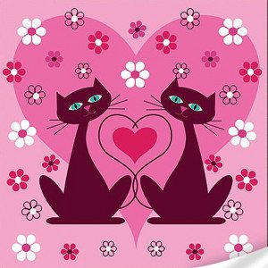 Pictura pe numere ES-0867 Котики с сердцем Strateg 30х30 см copii