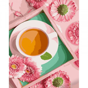 Pictura pe numere (GS1384) Ceaiul in nuante de roz 40х50 см 
