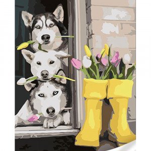 Pictura pe numere SS1136 Красbdst хаски Strateg 30х40 см