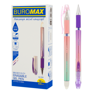 Pix gel cu radiera Erasable 0.5 With Rubber Grip, Blue BM.8312-01 Gloss