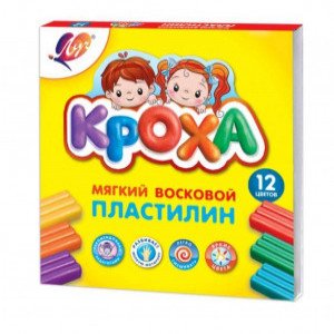 PLASTILINA 12cul. КРОХА мягкий 180gr. (6)
