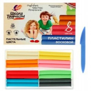 PLASTILINA 8 cul. Школа творчества 120gr. ЛУЧ (6)