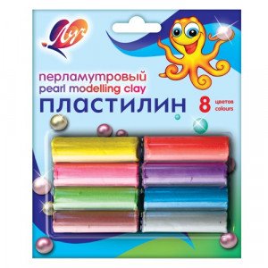 PLASTILINA 8cul. 104gr. Перламутровый ЛУЧ