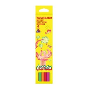 Set creioane colorate  Kaleaka-Maleaka 6 cul neon 3+