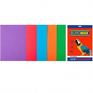 Set Hartie Color A4, 80G/M2, Intensiv 20Sheet BM.2721320-99