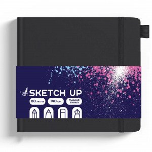 Sketchbook 140x140 80f SKETCH UP. Черный СК5805253 piele artif. Buzunar