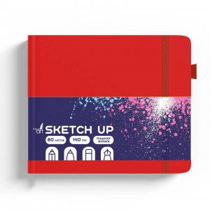 Sketchbook 140x140 80f SKETCH UP. Красный СК5805251 piele artif. Buzunar
