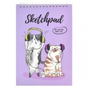 Sketchpad Bloc alb A5 60 foi ВЕСЕЛЫЕ КОТИКИ 59347