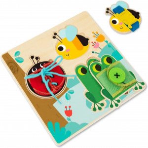 Tooky Toy TH942 Busyboard din lemn Animale