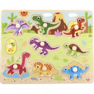 Tooky Toy TY859 Puzzle din lemn Dinosauri