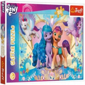 Trefl 14828 Puzzles - 100 Glitter - Glitter Ponies   Hasbro My Little Pony Movie 2021