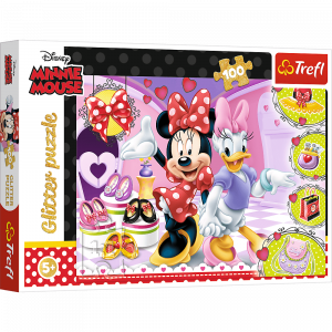 Trefl 14820 Puzzles - "100 Glitter" - Minnie and trinkets   Disney Minnie