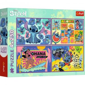 Trefl 13311 Puzzles - 4x250 - Amazing Stitch / Disney Lilo&amp;Stitch