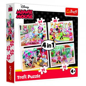 Trefl 34355 Puzzles - "4in1 - Minnie with friends   Disney Minnie