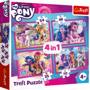 Trefl 34375 Puzzles - "4in1" - Colorful Ponies   Hasbro My Little Pony Movie 2021