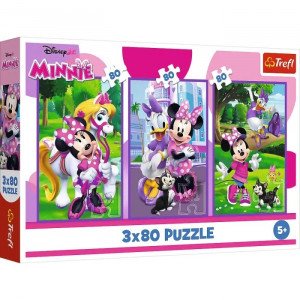 Trefl 34889 Puzzles - 3x80 - Minnie and friends / Disney Minnie_FSC Mix 70%