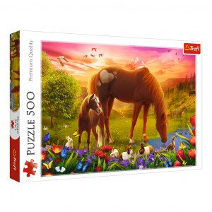 Trefl 37451 Puzzles -"500"- Horses in the Meadow