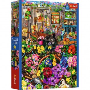 Trefl 37529 Puzzles - "2x500" - Working in the Garden_FSC Mix 70%