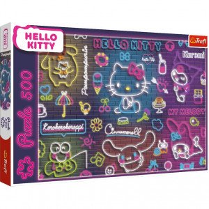 Trefl 37523 Puzzles - "500" - Neon Hello Kitty_FSC Mix 70% / Hello Kitty