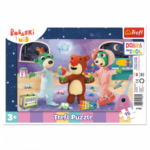 Trefl 31386 Puzzles - "15 Frame"  - Time to sleep - Good night, Trefliks for the night   KAZSTUDIO S