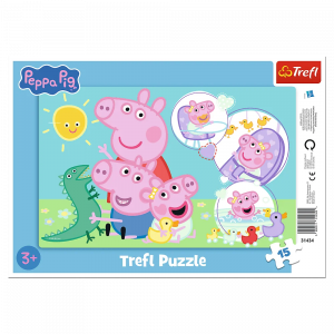 Trefl 31434 Puzzles - 15 Frame - The nicest piggy / Peppa Pig