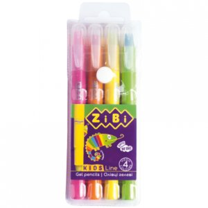 ZB 2496 Creioane colorate cu gel, 4 culori NEON