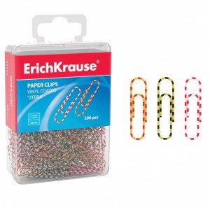 19745 Clame metal ErichKrause Zebra цветные, 28мм (box 200 pcs)
