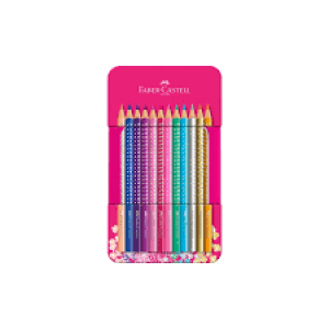 201737 Creioane colorate Faber-Castell Sparkle 12 culori