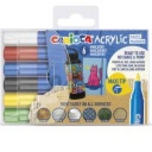 45289 Carioci CARIOCA Acrylic Paint Markers Maxi 6pcs