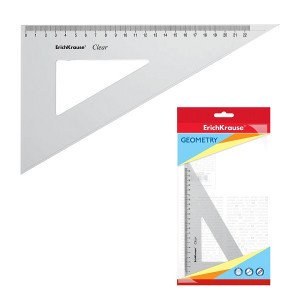 Rigla plastic cu suport 49567 ErichKrause Clear, 60° 22cm, transparent (20)