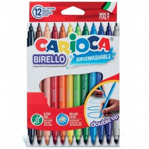 42753 Carioci CARIOCA 12cul. Birello Paperboard Wallets Felt Tip Pens