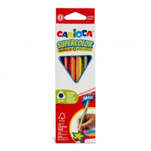 43450 Creioane CARIOCA Supercolor Maxi Triang. Pencils 6pcs