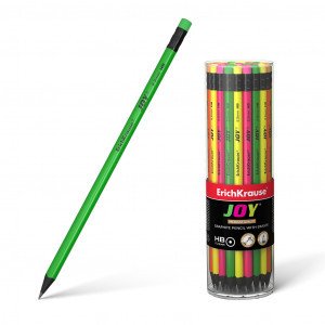 Creion simplu cu radiera 43582 ErichKrause JOY HB (in tube 42 pcs.)