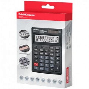 54412 Calculator 12-Digit ErichKrause DC-4412N Classic, black (box 1 pc.)