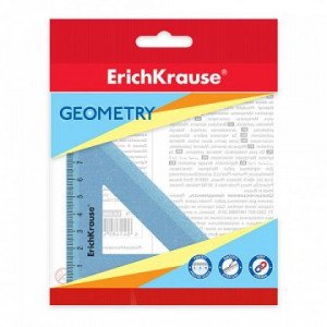 55526 Rigla triunghi plastic square ErichKrause Glitter, 45° 9cm, blue, in polybag
