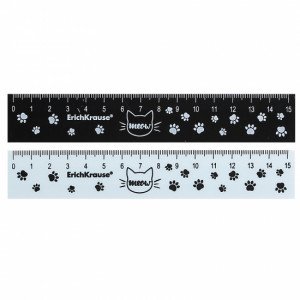57816 Rigla plastic ruler ErichKrause® Meow, 15cm (44)